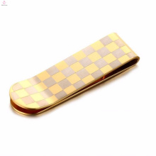 Hot selling gold lattice stainless steel money clip